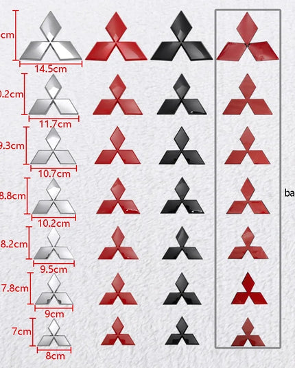 ABS Car Front Grill Emblem Rear Trunk Badge Sticker for Mitsubishi Outlander Ralliart Lancer ASX Pajero Delica EVO Colt Triton