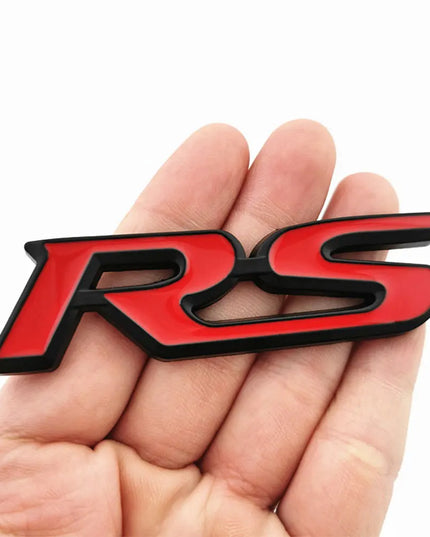 3d Metal RS Sticker Letters Logo Car Front Grille Rear Trunk Emblem Badge For Car Sport RS Sticker Acceessories