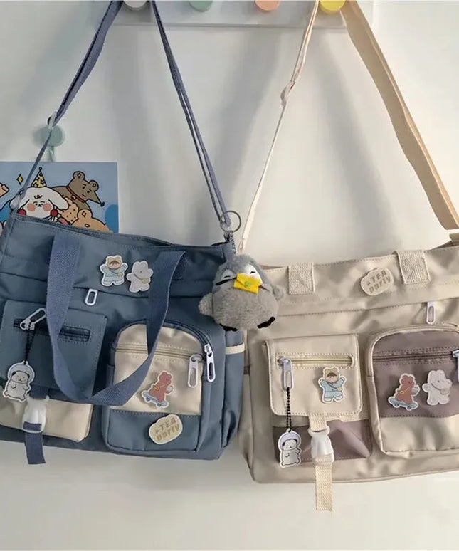 Waterproof Canvas Women Handbags Shoulder Bag Nylon Ladies Messenger Bag Oxford Crossbody Bags Tote Book Bags for Girls Satchels