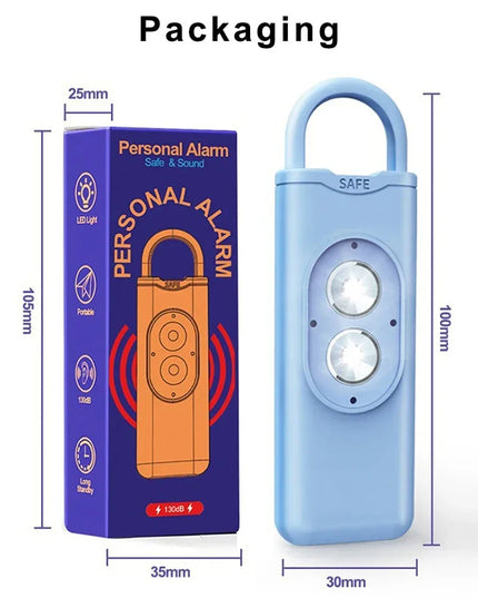 Self Defense Alarm 130DB LEDLight Anti-wolf Alert for Girl Child Women Carrying Scream Loud Panic Alarm Emergency Alarm Keychain