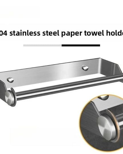 Stainless Steel Paper Towel Holder for Kitchen Wall Mounted Durable Bathroom Tissue Holder Wipe Storage Rack Toilet Accessories