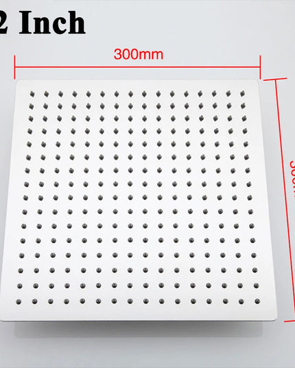 8/10/12 Inch Rainfall Shower Heads Stainless Steel Square Showerhead Ultra Thin Waterfall Shower Head Pressurized Shower Head