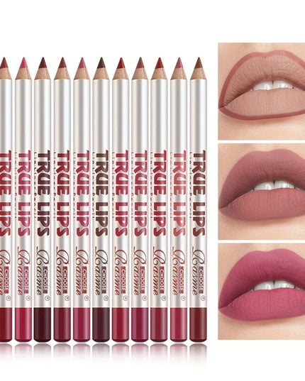 12 pcs Long-Lasting Lipstick Set with Professional Lip Liner Pencil and Matte Lip Gloss for Women Valentine's Day Gifts