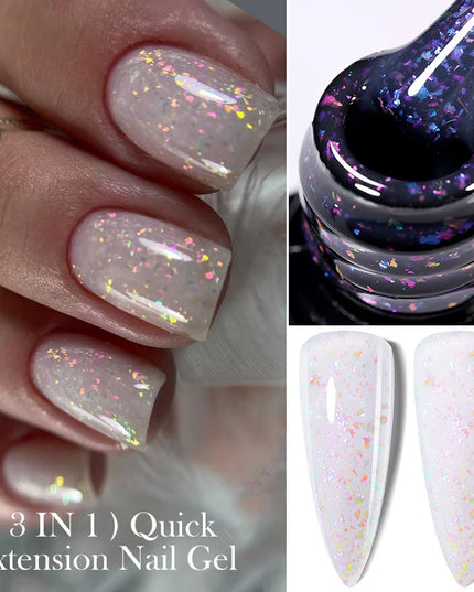 LILYCUTE 15ML Quick Extension Gel Nail Polish Nude Milk White Color Finger Prolong Acrylic Crystal Construction Hard Gel Varnish