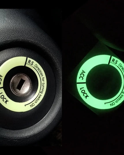 Night Luminous Car Ignition Key Ring Stickers Auto Motorcycle 3D Decals Decoration Key Fluorescent Circle