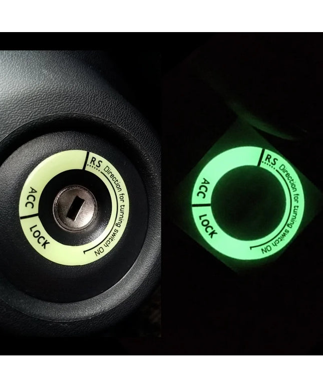 Night Luminous Car Ignition Key Ring Stickers Auto Motorcycle 3D Decals Decoration Key Fluorescent Circle