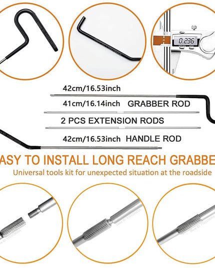 PWS Auto Tool Kit Door Open Grabber Lockout Lock Pick Set Long Range Reach Hooking Key Lost In Truck Air Wedge Bag Pump Car Tool