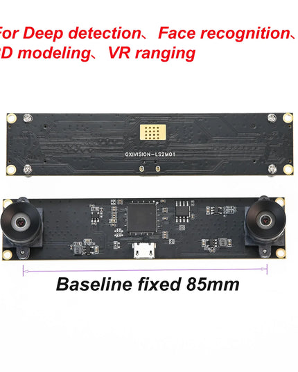 GXIVISION 3D Camera Module 4MP, 30fps Dual Lens  USB Webcam 1080P Synchronous Same Frame,VR Depth Face Detection,3840X1080