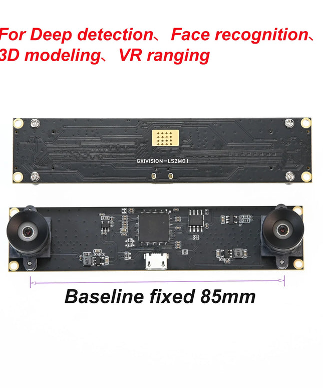 GXIVISION 3D Camera Module 4MP, 30fps Dual Lens  USB Webcam 1080P Synchronous Same Frame,VR Depth Face Detection,3840X1080