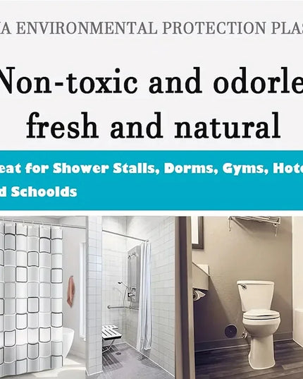 Bathroom Shower Curtains Waterproof Bath Curtain PEVA Modern Geometric Plaid Pattern Farmhouse Household Decoration Translucent