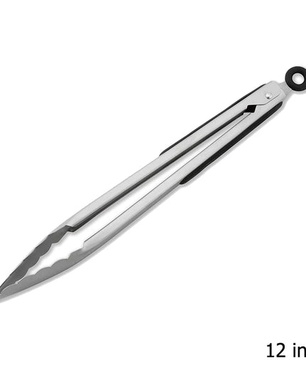 9/12/14/16 Inch BBQ Grilling Tong With Lock Stainless Steel Salad Bread Serving Tong Non-Stick BQ Tong Utensil Cooking Clip New