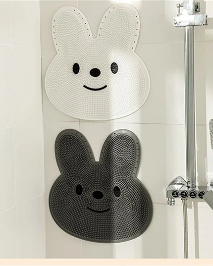 Rabbit Bathroom Shower Anti Slip Mat, Circular Massage Foot Mat, Back Suction Cup,Foot Scrubber, Back Scrubber, Anti Fall Device