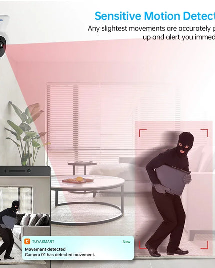 KERUI Indoor Wireless 8MP 4K HD Tuya Smart Mini WiFi IP Camera Security Home Surveillance Camera CCTV With Auto Tracking