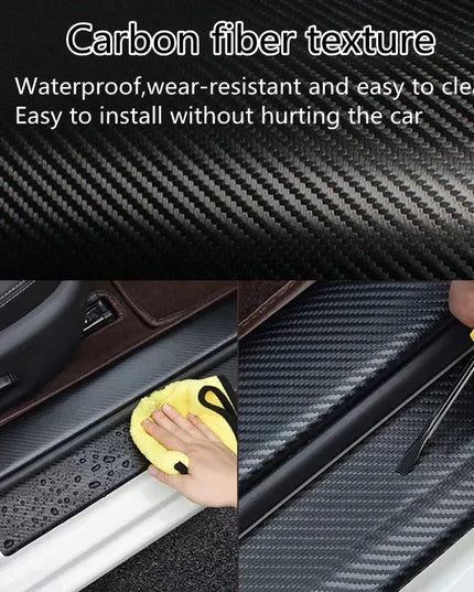 Nano Carbon Fiber Car Stickers DIY Paste Protector Strip Auto Door Sill Side Mirror Anti Scratch Tape Waterproof Protection Film