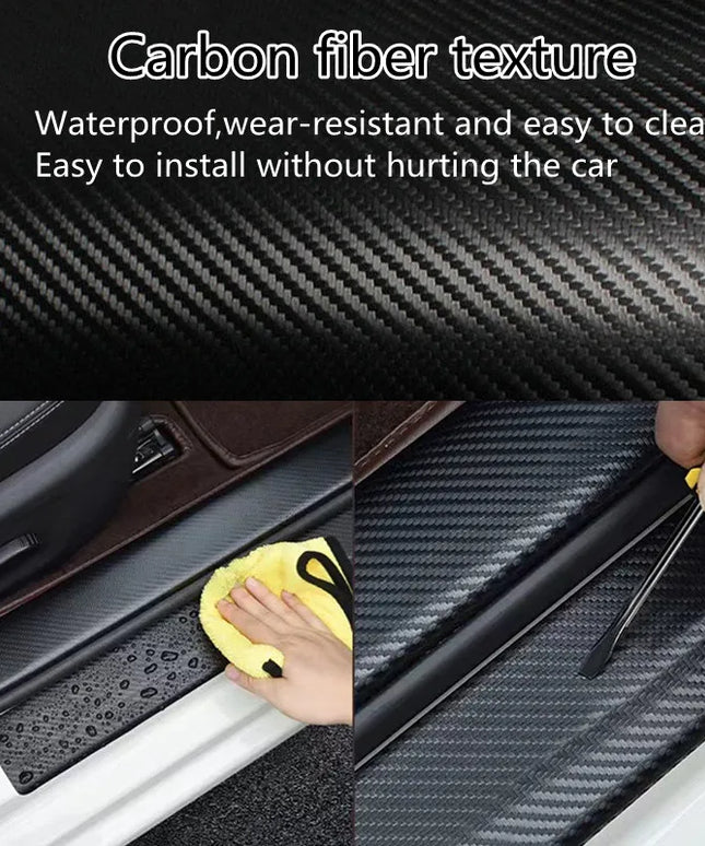 Nano Carbon Fiber Car Stickers DIY Paste Protector Strip Auto Door Sill Side Mirror Anti Scratch Tape Waterproof Protection Film
