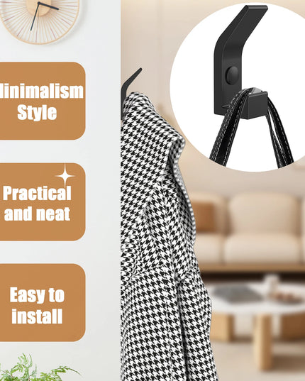 6PCS Heavy Duty Hook 22lbs Load Capacity Space Aluminum Towel Hook Clothes Coat Hook for Bathroom Kitchen Bedroom