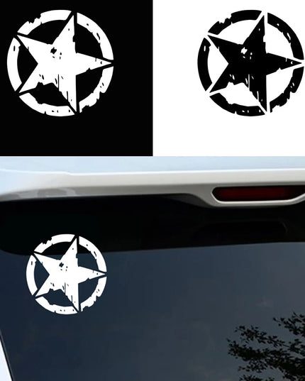 Car Sticker Pentagram Waterproof and Sunscreen Personality Interesting Decal Military Army Star Hood Stickers Auto Accessories