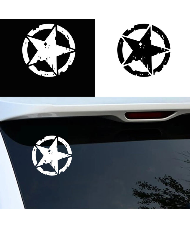 Car Sticker Pentagram Waterproof and Sunscreen Personality Interesting Decal Military Army Star Hood Stickers Auto Accessories