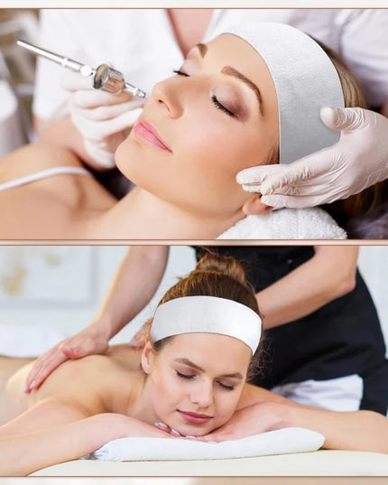 100pcs Disposable Headbands for Facials Spa Stretch Non-Woven Soft Skin Care Hair Bands Women Salons Face Washing Beauty Tools