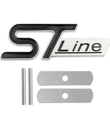 For FORD ST LINE Logo Front Grill Emblem Badge Car Rear Trunk Sticker Decals Focus Kuga Fiesta Mondeo ESCAPE Ecoboost