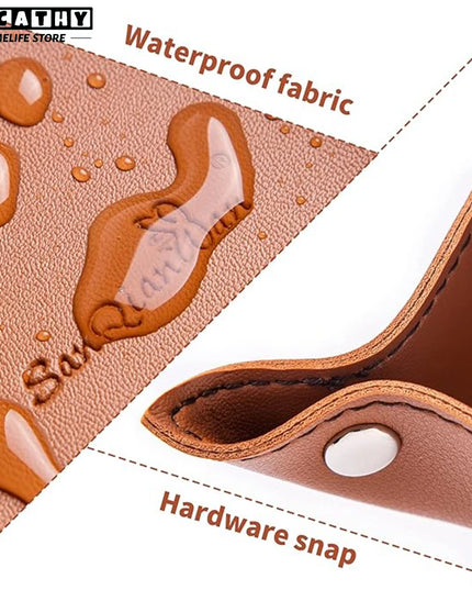 Leather Tray Foldable Table Catchall Storage Box Jewelry Key Coin Desk Top Organizer Entryway Nightstand Home Office Decoration