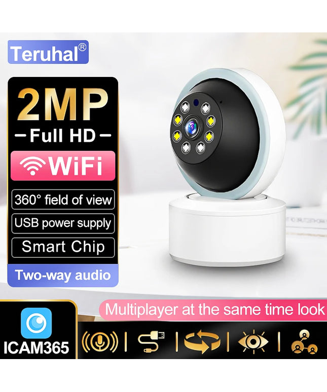 2MP Wireless Mini WiFi IP Camera For Home Surveillance Camera Auto Tracking Indoor Wireless Security CCTV Camera Baby Monitor