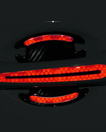 8 General-Purpose 3D Carbon Fiber Car Door Handle Stickers Scratch-Resistant Stickers Car Safety Reflective Strip Auto Stickers