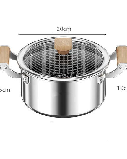 316L Stainless Steel Soup Pot Wok Honeycomb Non-stick Pot with lid Frying Pan Home Hot Pot Induction Cooker Gas Stove Universal