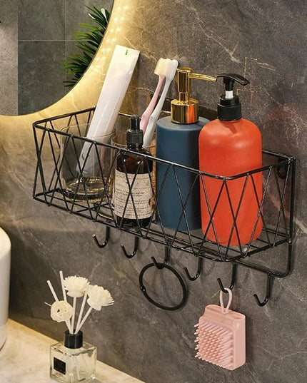 Shower Caddy Basket Shelf, Bathroom Shampoo Organizer Shelves, Kitchen Storage Rack, No Drilling Wall Mounted Shower Shelf