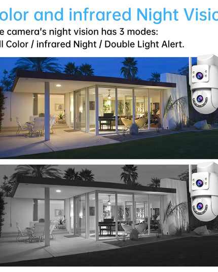 Jooan 5K 8MP Dual Lens Dual Screen IP Camera Wifi PTZ Camera Outdoor AI Auto Tracking CCTV HD Audio Video Surveillance