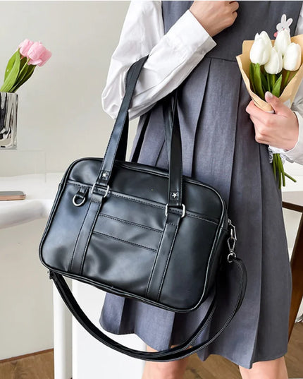 Japanese Style JK Bag Women High School Student Uniform Bag PU Leather Shoulder Bag Women Simple Handbags Crossbody Bags Itabag