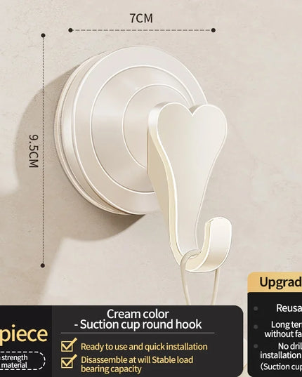 No Drill Suction Cup Hook With Strong Door Bathroom Kitchen Wall Mounted Row Hook Kitchen Hook Adhesive Hooks