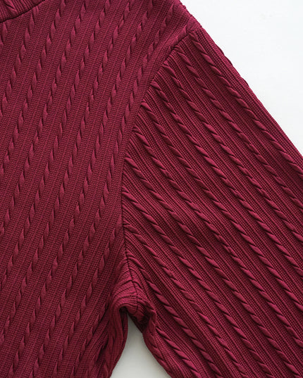 Plus size women's autumn and winter dress, solid color round neck long sleeve ruffle hem dress with pockets, autumn and winter p