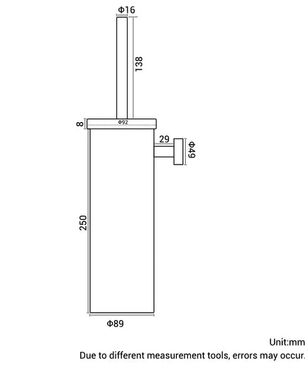 Black Stainless Steel Wall-Mounted Bathroom Accessories Toilet Brush