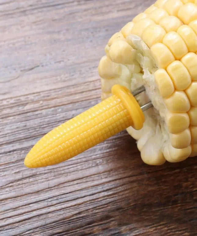 Stainless Steel Corn Forks Skewer Small BBQ Camping Corn Holders Heat-resistant Kitchen Accessories Outdoor Barbecue Tool