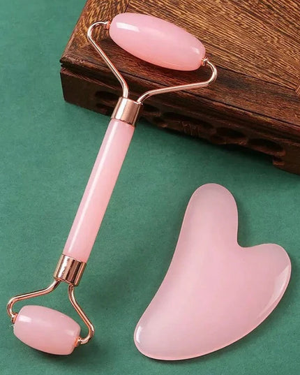 2Pcs Roller for Face Neck Eye Facial Massage Kit Ice Face Roller Gua Sha Board Portable Facial Massage Roller Lifting Contouring