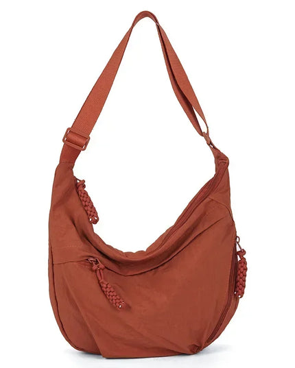 Trendy Women's Soft Cloth Shoulder Bag Solid Color Student Casual Style Big Handbags Crossbody Bags for Women Shoulder Hobos Bag