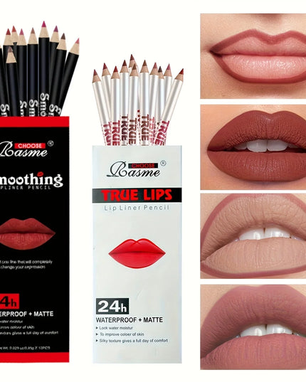 12 pcs Long-Lasting Lipstick Set with Professional Lip Liner Pencil and Matte Lip Gloss for Women Valentine's Day Gifts
