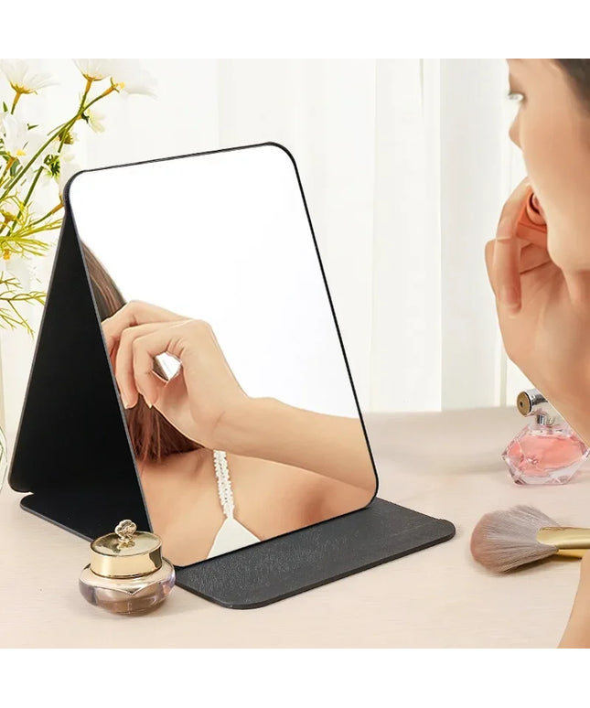 Folding Makeup Mirror High-quality Portable Desktop Makeup Mirror Single-side Creative Women Solid Color Standing Makeup Mirror