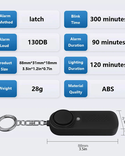 130db Protect Alert Personal Defense Siren Anti-attack Security for Children Girl Older Women Carrying Loud Panic Alarm