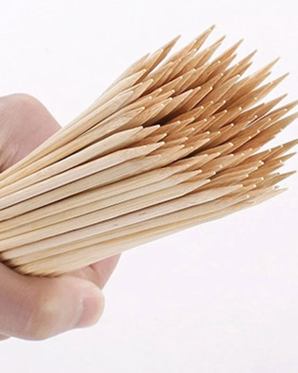 50Pcs 40cm Bamboo Wooden BBQ Skewers Food Bamboo Meat Tool Kitchen Barbecue Party Disposable Long Sticks Catering Grill Camping