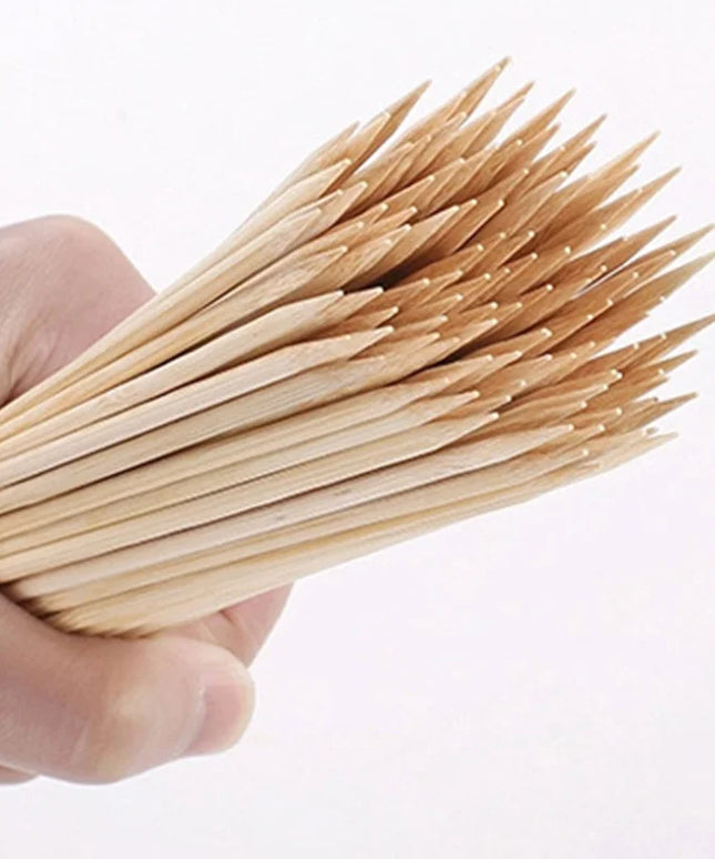 50Pcs 40cm Bamboo Wooden BBQ Skewers Food Bamboo Meat Tool Kitchen Barbecue Party Disposable Long Sticks Catering Grill Camping