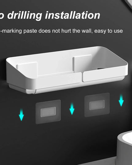 Bathroom  Kitchen Convenience Rack Shelf Makeup Storage Organizer Cosmetics Shampoo Rack Shower Shelf Wall Spice No Drilling