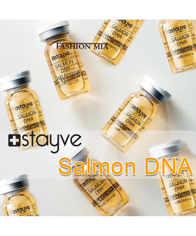 Stayve 8ml Face Salmon DNA Gold Ampoule Booster Serum Kit Natural Lighten melanin Whitening Moisturizing Care Skin