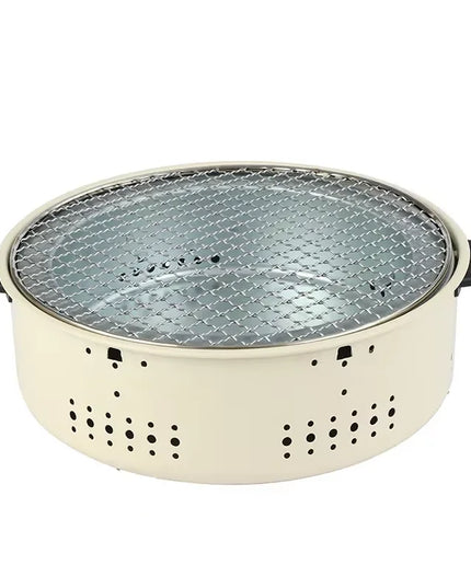 Portable Barbecue Grill Korean Charcoal Stove Stainless Steel Split BBQ Stove Round Non-stick Barbecue Rack For Outdoor Camping