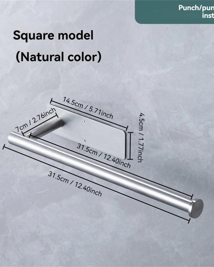 1pc Stainless SteelPaper Towel Holder for Kitchen, Adhesive Under Cabinet Paper Towel Roll Rack for Bathroom Towel