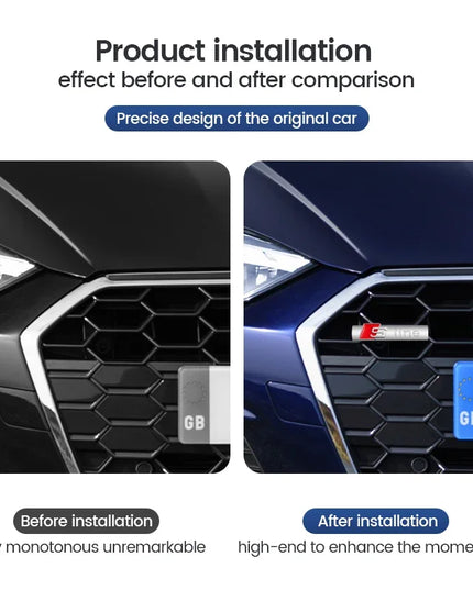 Car Goods Emblem Grill Front Hood Badge Grille For Audi Sline RS A3 A4 B8 8P 8V B6 A5 A6 C7 Q5 B9 B7 C6 A1 Q7 Q3 TT Auto sticker