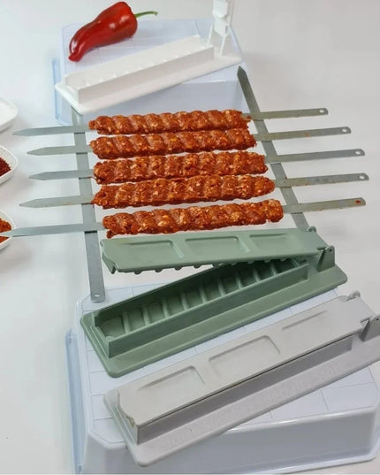 Single Row Kebab Maker Bbq Meat Skewer Machine Kebab Press Maker Reusable Plastic Bbq Skewer Maker Kebab Preparation BBQ Tool