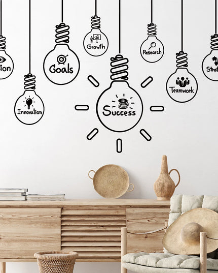 English Lamp Success Team Work Art Stickers Vinyl for Bedroom Living Room Office Background Decoration Wall Decals