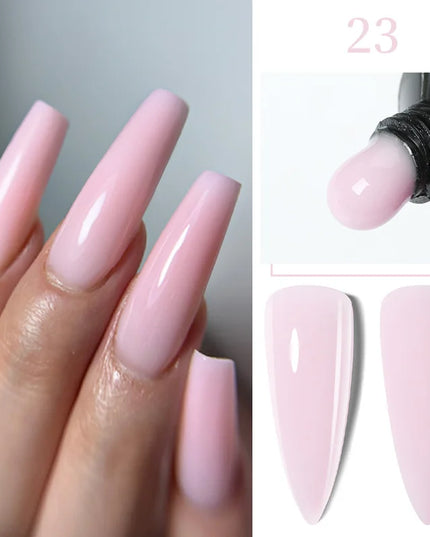 LILYCUTE 15ML Quick Extension Gel Nail Polish Nude Milk White Color Finger Prolong Acrylic Crystal Construction Hard Gel Varnish